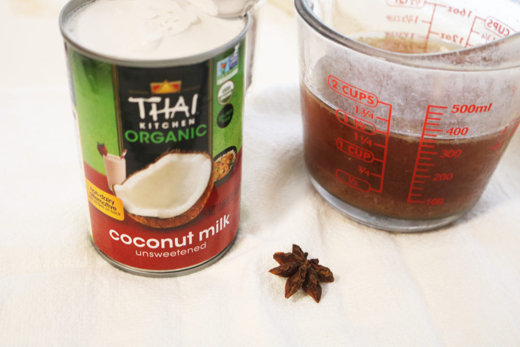Coconut milk and beef broth