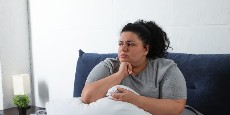 Depressed obese woman